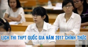 Lịch thi THPT Quốc gia năm 2017 chính thức